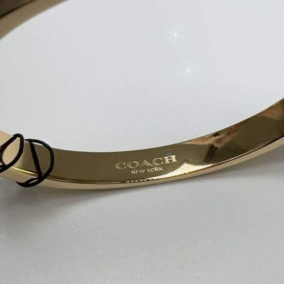 SOLD - Coach 91428 Pave Signature Hinged Bangle Gold Crystal NWT Org $98 - Picture 5 of 8